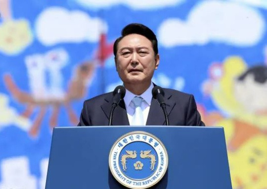 President Yoon Suk-yeol gives his inaugural address at the inauguration of the twentieth president on the lawn in front of the National Assembly building in Yeouido, Seoul on May 10. Kweon Ho-wook, Senior Reporter