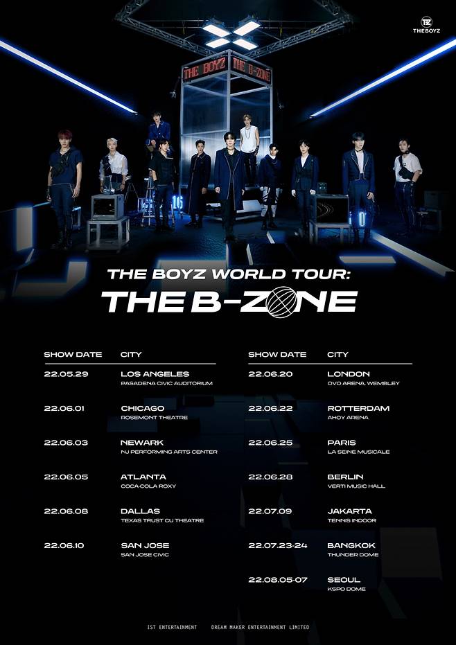 더보이즈, 첫 월드 투어 'THE B-ZONE' 자카르타-방콕 추가 공연 확정