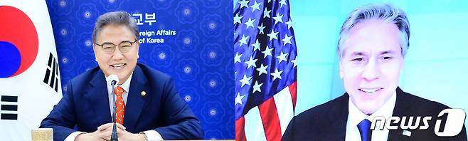 박진 외교부 장관(왼쪽)과 토니 블링컨 미국 국무장관. (외교부 제공)© 뉴스1