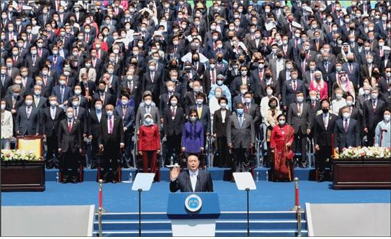<2022년 5월 10일, 20대 대통령 취임식. 사진/조선일보 DB>