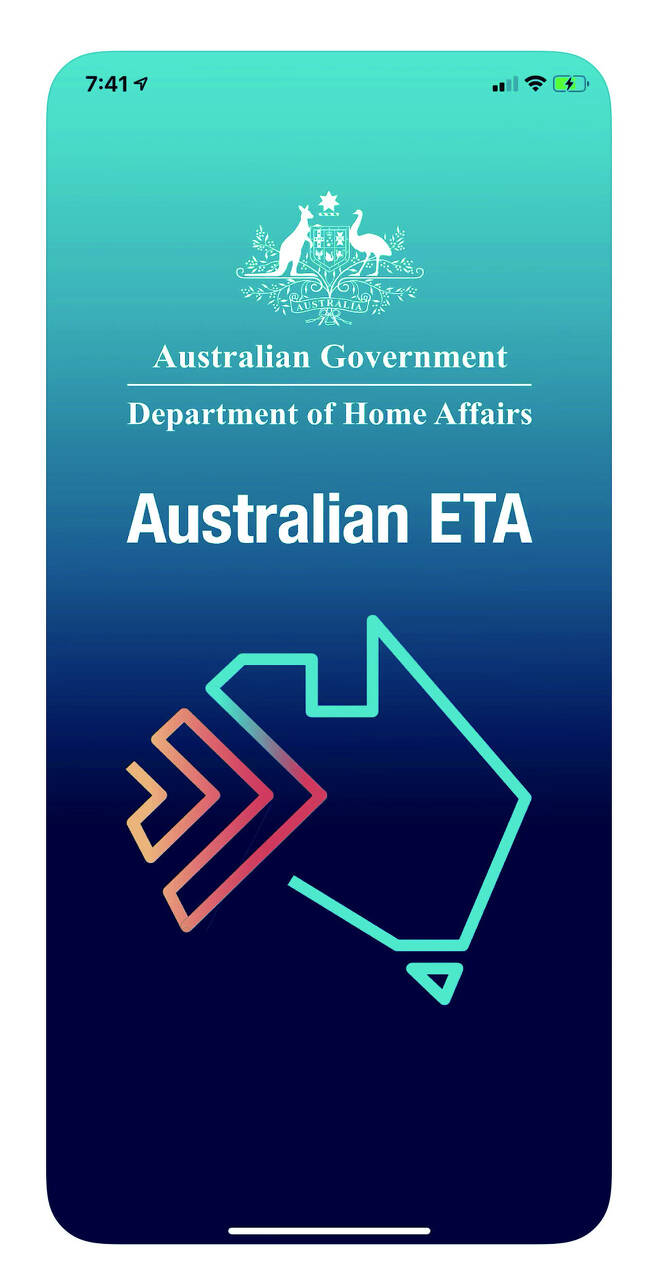 호주 비자를 신청하는 ‘Australian ETA’ 앱. 앱 화면 갈무리