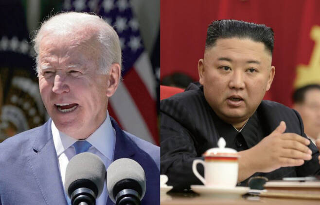 조 바이든 미국 대통령(왼쪽)과 김정은 북한 국무위원장 / 연합뉴스