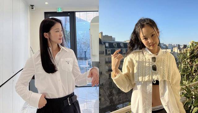 이시영(왼쪽)과 제니(오른쪽)가 셔츠로 개성을 뽐냈다. 이시영, 제니 SNS