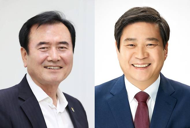 왼쪽부터 국민의힘 서춘수‧무소속 진병영 후보© 뉴스1