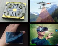 멤스가 개발한 멤스 미러 소자와 응용제품.