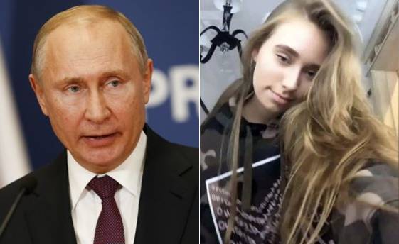 블라디미르 푸틴 대통령과 그의 딸로 알려진 루이자 로조바. AP뉴시스, SNS 갈무리