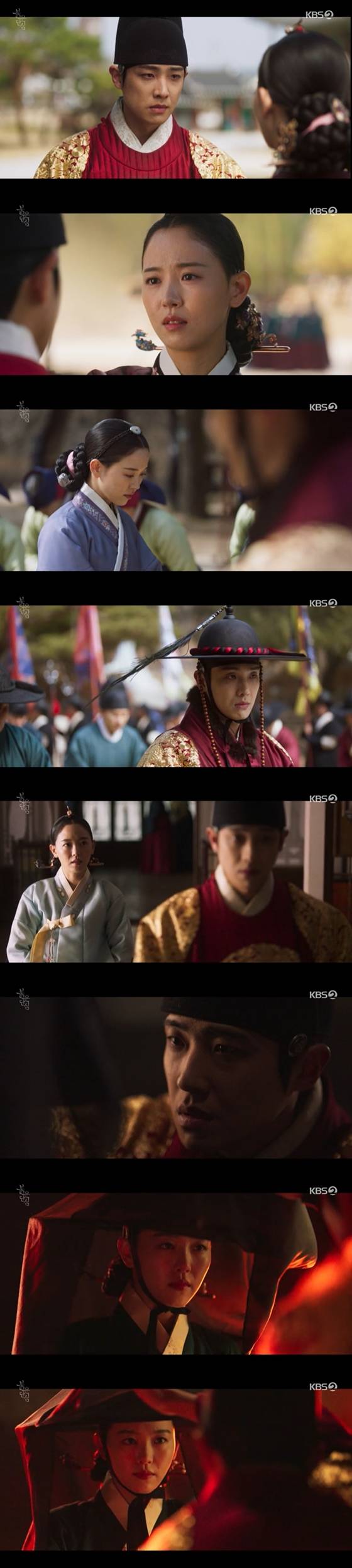 KBS 2TV 월화드라마 '붉은 단심'에서 강한나가 이준의 곁에 남기로 했다./사진=KBS 2TV 월화드라마 '붉은 단심' 방송 화면 캡처