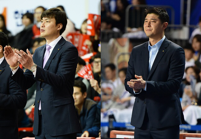 수원 KT에 새롭게 합류한 송영진 코치(왼쪽)와 김도수 코치. 사진제공 | 수원 KT 소닉붐