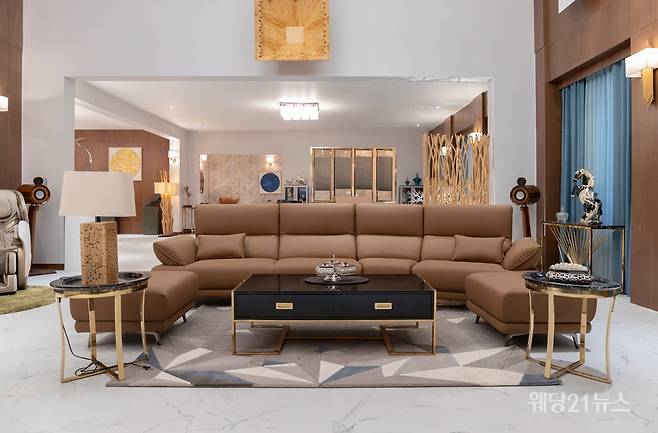 SBS 월화드라마 <사내맞선> 주인공 강태무(안효섭 분)의 저택 거실에 놓인 에몬스가구 '워너비 라운지' 소파.