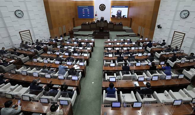 서울시의회  본회의 장면./뉴스1