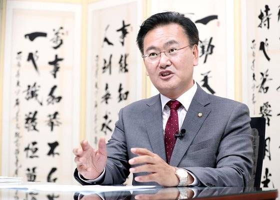 2020년 7월 유상범 국민의힘 의원이 중앙일보와 인터뷰하는 모습. 임현동 기자