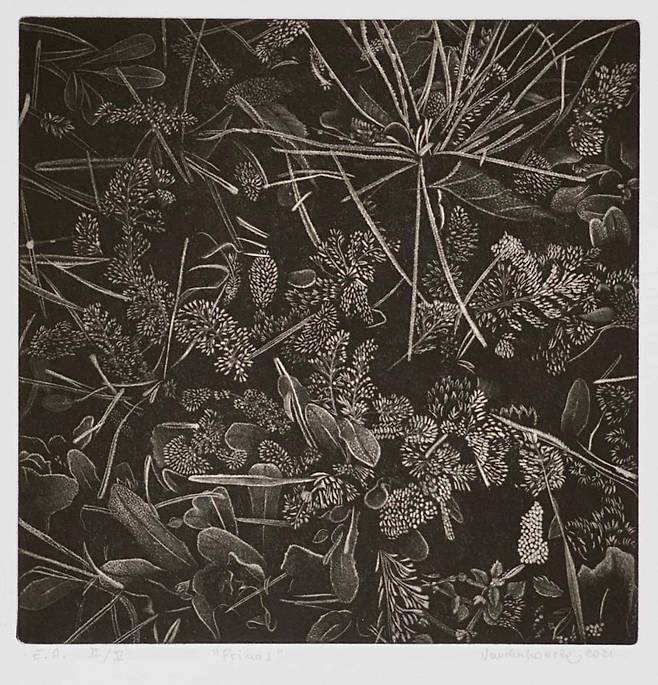 차갑고 짙은 안개 , 단색 동판, 20×20cm, 2021