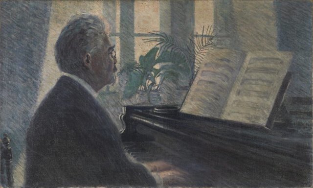 에곤 실레, 피아노 앞 레오폴드 치하체크(Leopold Czihaczek), 1907년