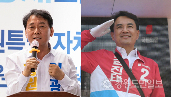 ▲ 이광재(사진 왼쪽)·김진태(사진 오른쪽) 강원도지사 후보