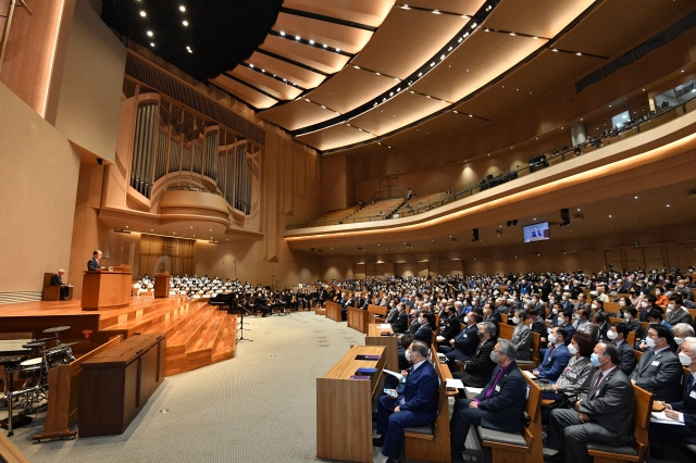 한미수교140주년 기념감사예배가 22일 서울 종로구 새문안교회에서 열리고 있다. 신석현 포토그래퍼