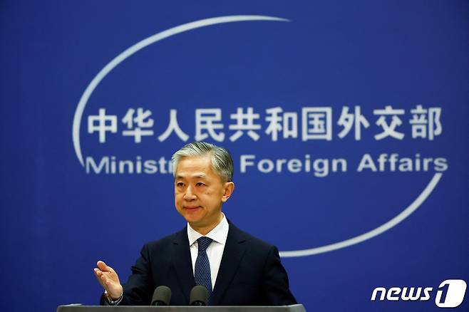 왕원빈 중국 외교부 대변인. © 로이터=뉴스1 © News1 정윤영 기자