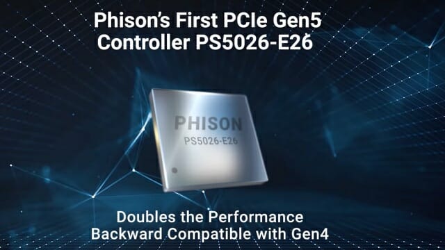 PCI 익스프레스 5.0을 지원하는 SSD 컨트롤러 칩, PS5026-E26. (사진=파이슨)