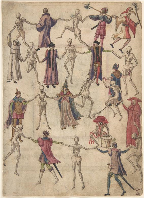 독일에서 16세기 그려진 작자 미상의 ‘죽음의 춤’ 관련 작품. 죽음을 대상화한 예술 장르인 ‘죽음의 춤’은 삶은 허망하며 죽음 앞에서는 모두가 평등해진다는 메시지를 주로 담고 있다. 사진 출처 뉴욕 메트로폴리탄 미술관 홈페이지
