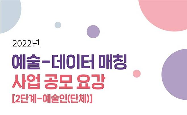 예술-데이터 매칭 지원사업 2단계 공모. (자료= 한국문화예술위원회 제공) 2022.05.11. photo@newsis.com *재판매 및 DB 금지