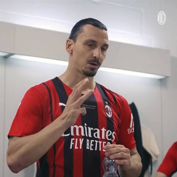 연설하는 즐라탄. 사진｜AC 밀란 공식 SNS