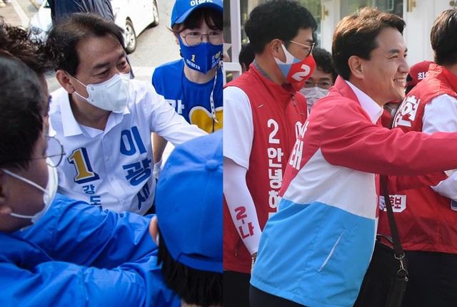 (왼쪽부터) 더불어민주당 이광재·국민의힘 김진태 후보