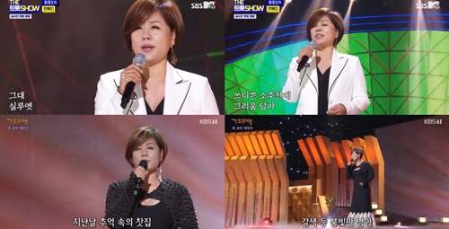 한혜진 사진=SBS MTV ‘더트롯쇼’, KBS1 ‘가요무대’ 캡처