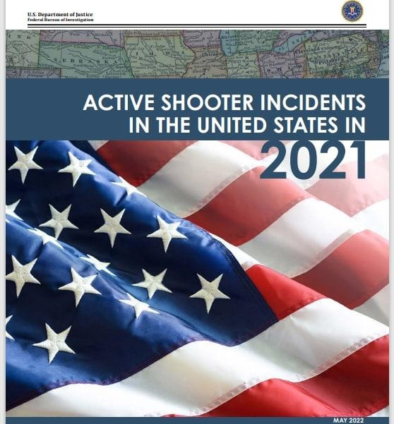 미 연방수사국(FBI)의 2021년 적극적 총격 사건 보고서 FBI 홈페이지 자료실 내 보고서 캡처[재판매 및 DB 금지]