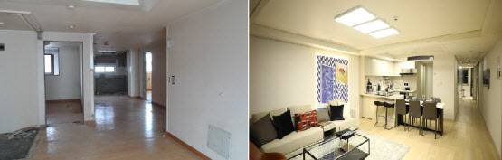 서울 개포동 더샵트리에 리모델링 전후 모습.(사진=포스코건설)