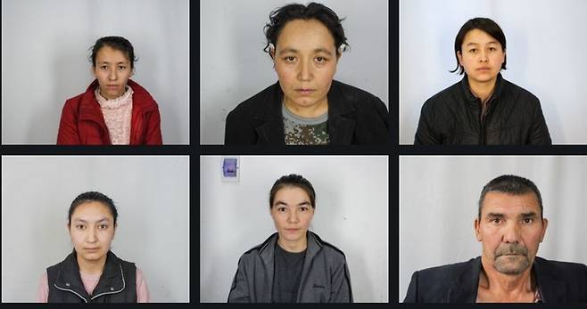 [서울=뉴시스]중국 정부가 신장위구르자치구에서 위구르족을 비롯한 이슬람 소수민족 문화를 말살하기 위해 강제수용소를 운영했다는 새로운 증거가 BBC 등 여러 언론을 통해 공개됐다.  재미 독일인 아드리안 젠즈 박사가 공개한 수용소 수감자 사진. <사진출처: 신장폴리스파일 사이트> 2022.05.25