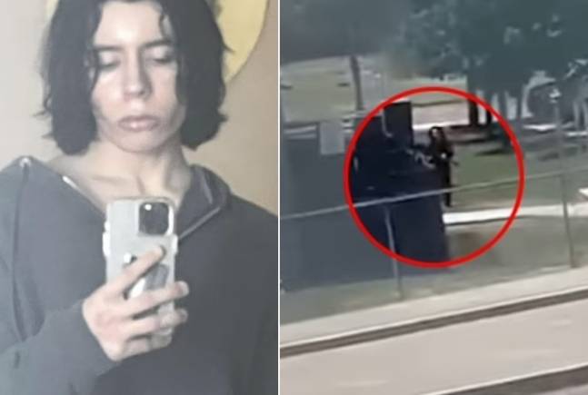 미국 텍사스 초등학교 총기난사 사건 범인으로 지목된 18세 남성 살바도르 라모스, 범행 현장 영상(오른쪽)