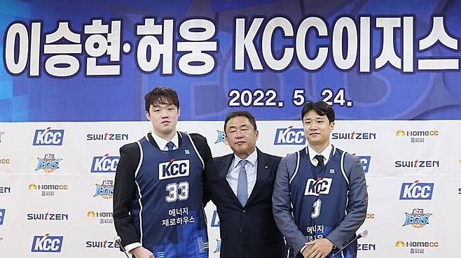 KCC 유니폼 입은 이승현(왼쪽)과 허웅 (사진=연합뉴스)