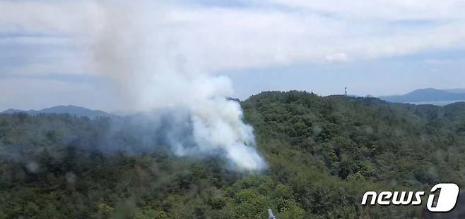 29일 낮 12시34분쯤 경남 사천시 서포면 다평리 야산에서 산불이 발생해 3시간여만에 진화됐다. 사진은 산불 현장. (산림청 제공) © 뉴스1