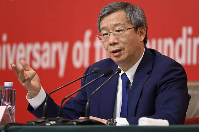 이강 중국 인민은행 총재. 사진 AFP