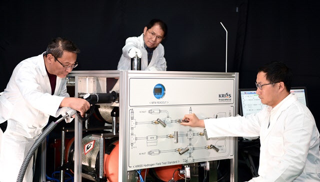 한국표준과학연구원 강욱 연구원팀이 개발한 수소유량교정시스템. 한국표준과학연구원 제공