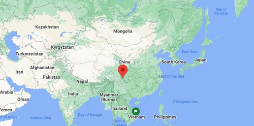 중국 쓰촨성 야안시 위치 [구글맵 캡처] 재판매 및 DB금지