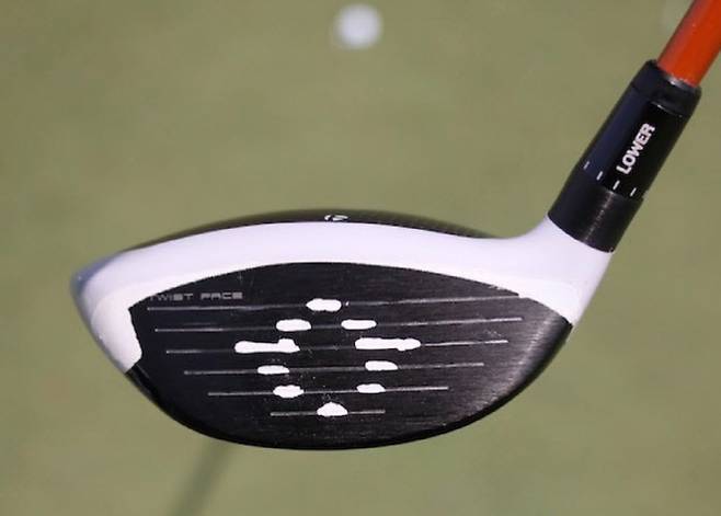 마쓰야마가 사용한 3번 우드에 그려진 흰색 원.(사진=golfwrx 인스타그램)