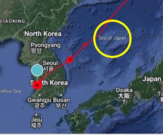해수부는 보도자료에 알락꼬리마도요의 이동 경로를 붉은색 선으로 표시한 사진을 첨부했는데, 하필 동해(East Sea)를 일본해(Sea of Japan)로 잘못 표기한 지도를 가져다 썼다. 해양영토를 수호하는 중앙행정기관으로서 해서는 안 될 실수였다.