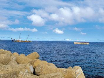 경북 울릉군 울릉읍 사동리 일원 울릉공항 건설사업 현장.