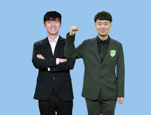 9단으로 승단한 김명훈(왼쪽)-이원도, 한국기원 