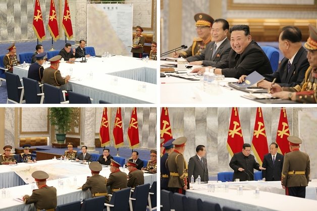 (평양 노동신문=뉴스1) = 북한이 지난 22일 김정은 총비서의 주재 하에 노동당 중앙군사위원회 제8기 제3차 확대회의 2일 차 회의를 진행했다.