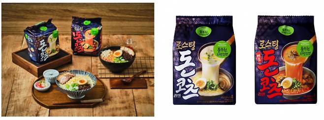 풀무원식품이 로스팅한 재료로 국물을 우려내 정통 돈코츠 라멘의 진하고 깊은 풍미를 살린 '로스팅 돈코츠 라멘' 2종을 출시했다.(풀무원 제공)