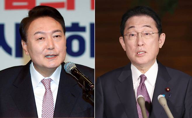 윤석열 대통령과 기시다 일본 총리. 연합뉴스