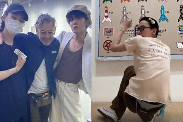 톰 삭스 전시회를 찾은 방탄소년단 슈가·제이홉과 빅뱅 지드래곤의 모습 /사진=인스타그램