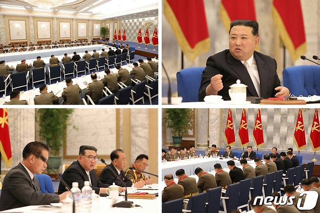 (평양 노동신문=뉴스1) = 북한 조선노동당 중앙군사위원회 제8기 제3차 확대회의가 지난 21~23일 진행됐다. [국내에서만 사용가능. 재배포 금지. DB 금지. For Use Only in the Republic of Korea. Redistribution Prohibited] rodongphoto@news1.kr