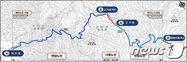 남원시가 제안한 산악벽지형궤도 노선(사진=한국철도기술연구원 제공) © 뉴스1