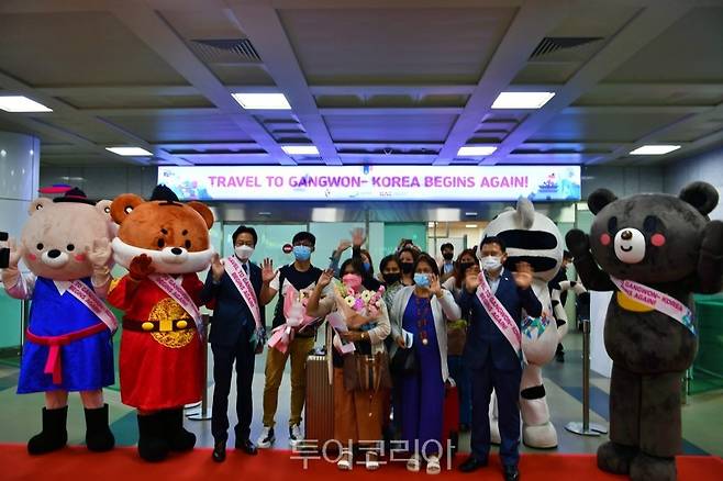 양양국제공항 입국 필리핀 단체 환영행사