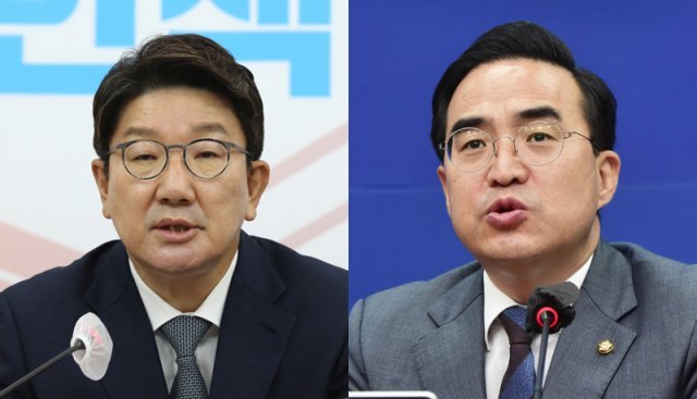 국민의힘 권성동 원내대표(왼쪽), 더불어민주당 박홍근 원내대표. 사진공동취재단