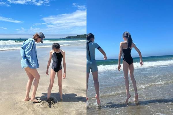 격투기 선수 추성훈의 딸 추사랑이 모델급 다리 길이를 자랑했다. /사진=야노 시호 인스타그램