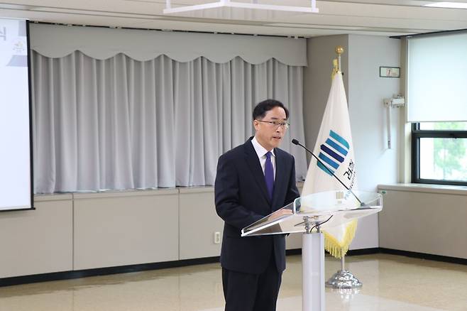 이진동 대전지검장이 27일 대전지검에서 열린 취임식에서 발언하고 있다. *재판매 및 DB 금지