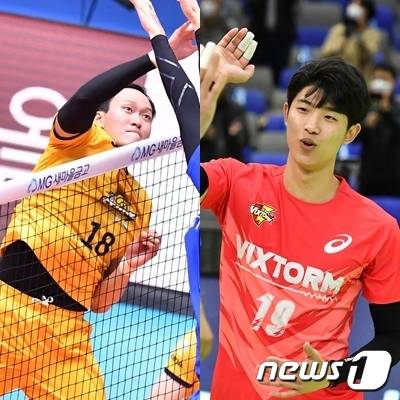 삼성화재와 계약한 구도현(왼쪽)과 김인균 (한국배구연맹 제공) © 뉴스1